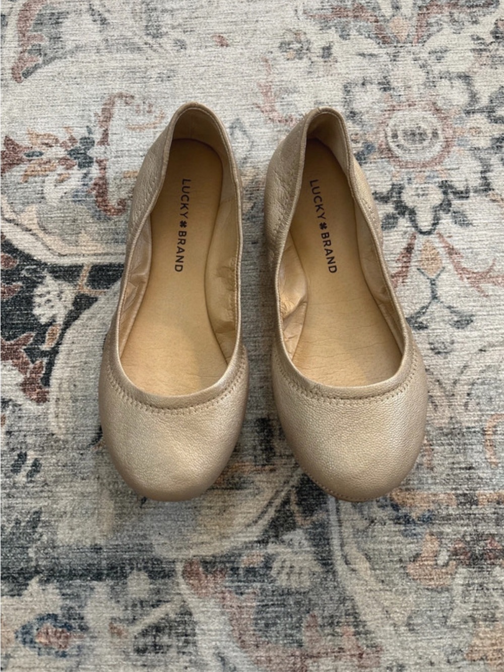 Lucky Brand Metallic Gold Ballet Flats